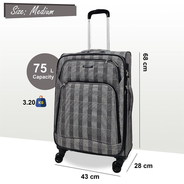 Lightweight Print Suitcases 8 Wheel Luggage Travel Soft Bags Set