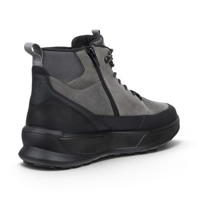 Ecco Men's Waterproof Black Grey Leather Outdoor Walking Boots - Byway 2.0