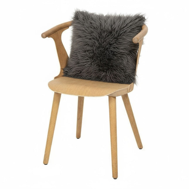 Genuine Sheepskin Charcoal Grey  40x40cm Real Wool Single Sided Cushion