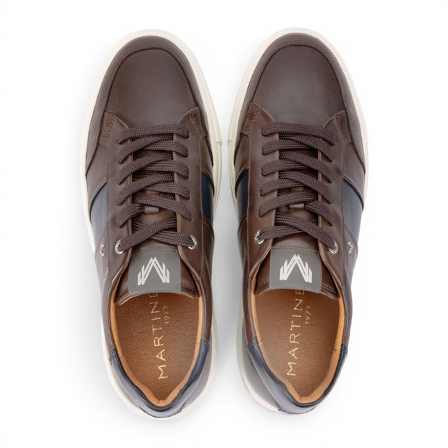 Martinelli Men's Brown Leather Sneakers Trainer Shoes - Hastings
