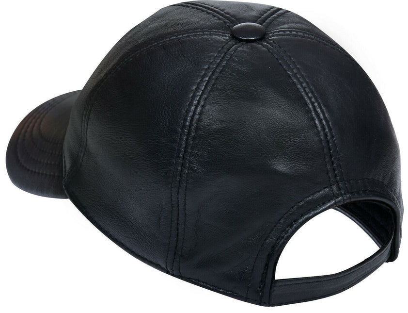 Unisex Real Nappa Leather Adjustable Golf Snapback Plain Baseball Cap Hat