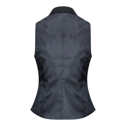 Womens 1920s Black Wool Classic Retro Vintage Waistcoat