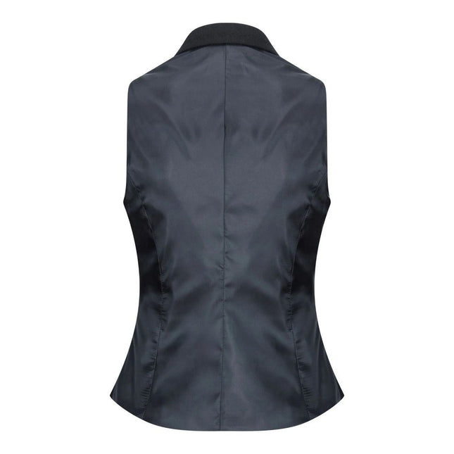 Womens 1920s Black Wool Classic Retro Vintage Waistcoat