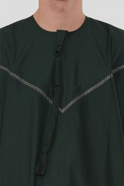 Men's Eid Green Moroccan Thobe Robe Djellaba Ramadan Eid Jubba- HM10