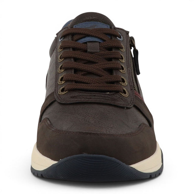 Mustang Men's Brown Faux Leather Trainer Sneaker Shoes - M0281006