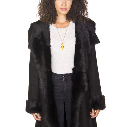 Womens Toscana Sheepskin Suede Trench Coat-Tbilisi