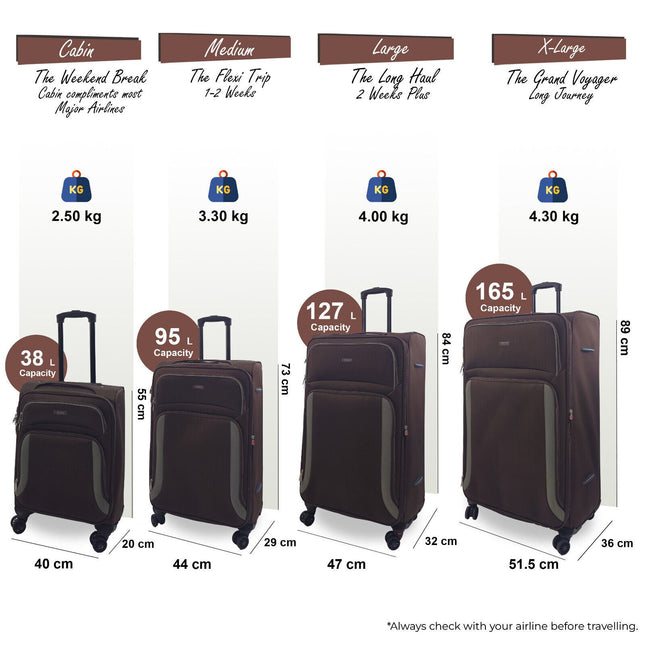 Soft Shell Suitcase Luggage Set Travel Light Carry On Cabin Bag