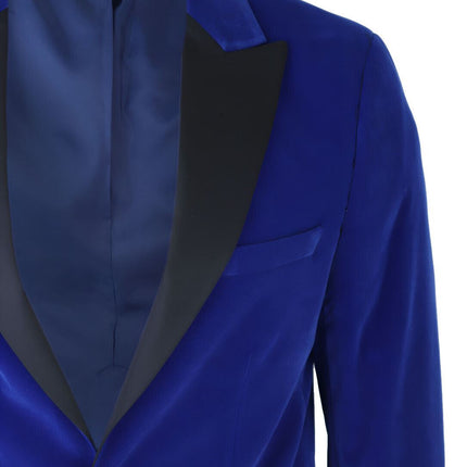 Mens Blue Velvet Dinner Tuxedo Suit Jacket Blazer