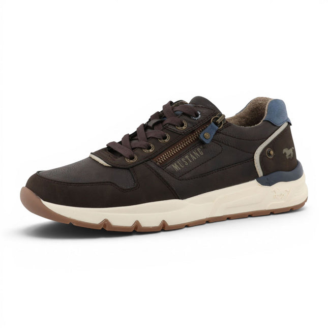 Mustang Men's Brown Faux Leather Trainer Sneakers - M0051001