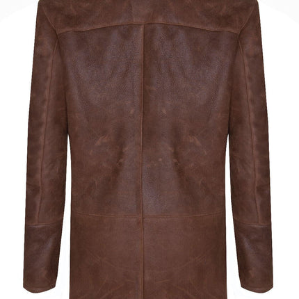Mens Warm Shearling Sheepskin Leather Coat-Florence