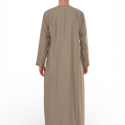 Men's Eid Beige Moroccan Thobe Robe Djellaba Ramadan Eid Jubba- HM10