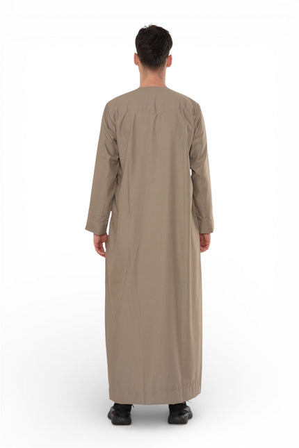 Men's Eid Beige Moroccan Thobe Robe Djellaba Ramadan Eid Jubba- HM10