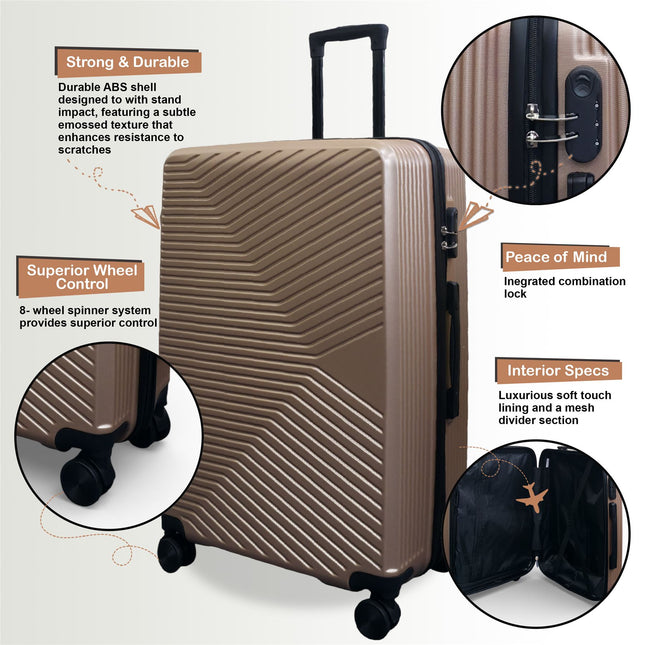 Hard Shell Cabin  48 x 37 x 20 cm Luggage Suitcase Suitable for Easyjet, Ryanair