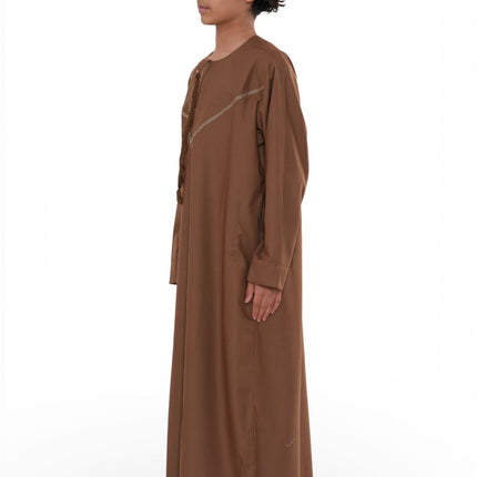 Kids Boys Eid Camel Brown Moroccan Thobe Robe Djellaba Ramadan Eid Jubba- K-HM10