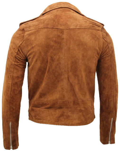 Mens Goat Suede Leather Brando Biker Jacket-Melbourne