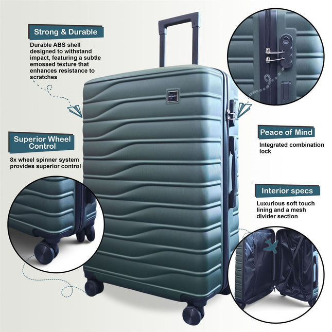 Hard Shell Cabin  56 x 36 x 23 cm Luggage Suitcase Suitable for Easyjet, Ryanair
