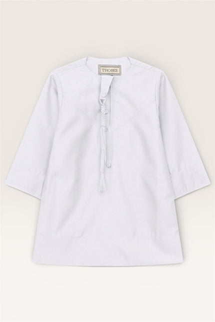 Baby Boys Ramadan White Moroccan Thobe Robe Emirati Eid Jubba- B-TT001