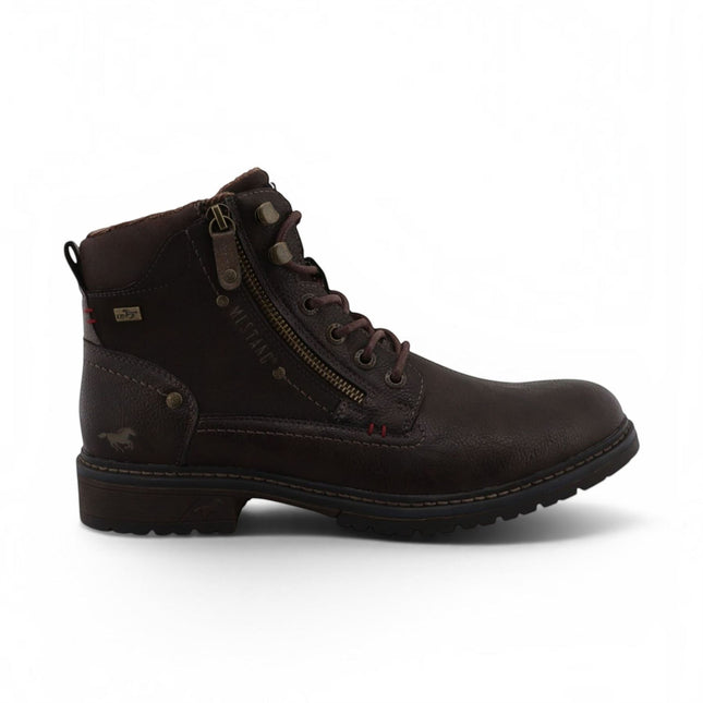 Mustang Men's Dark Brown Faux Leather Winter Lace-Up Ankle Boots - M0031006