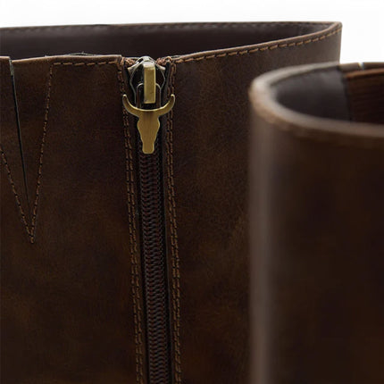 Windsorsmith Womens Oak Brown Faux Leather Knee-High Platform Heel Boots - Niche