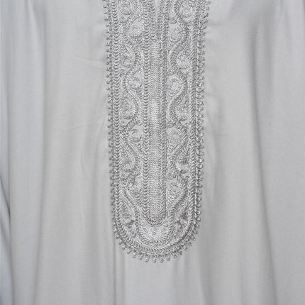 Kids Boys Grey Moroccan Thobe Robe Eid Djellaba Gandoura Jubba- K-HM65