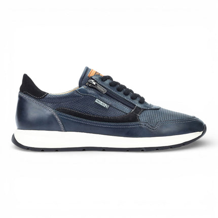 Pikolinos Men's Blue Leather Easy Wear Sneaker Trainers Shoes - Getafe