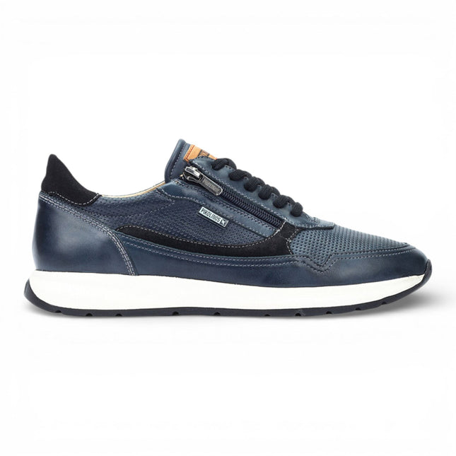 Pikolinos Men's Blue Leather Easy Wear Sneaker Trainers Shoes - Getafe