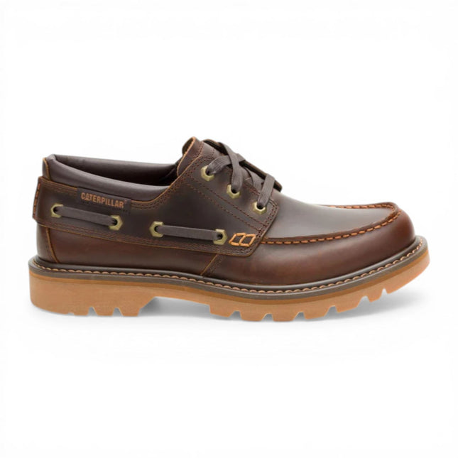 CAT (Caterpillar) Mens Tan Brown Leather Low-Cut Boots - Colorado Boat Lo