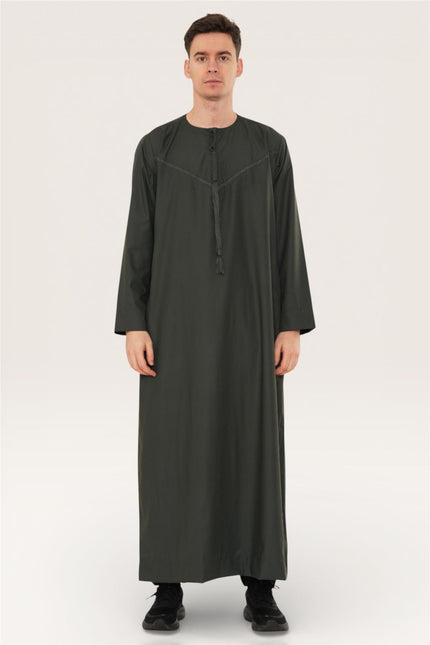Men's Ramadan Eid Green Moroccan Jubba Robe Djellaba Thobe - TT-008