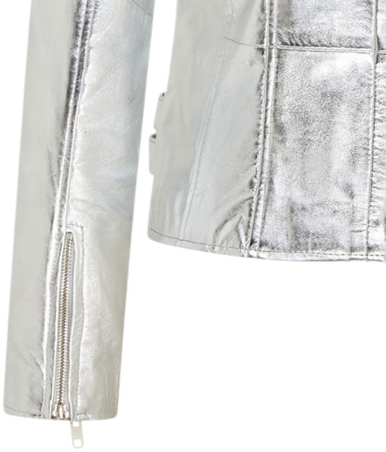 Womens Leather Brando Biker Jacket-Orlando