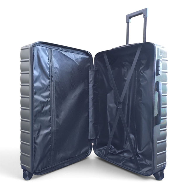 Hardshell Coffee Suitcase Set Robust 8 Wheel Luggage Cabin Case Bag