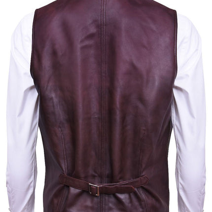 Mens Smart Classic Leather Waistcoat-Bristol