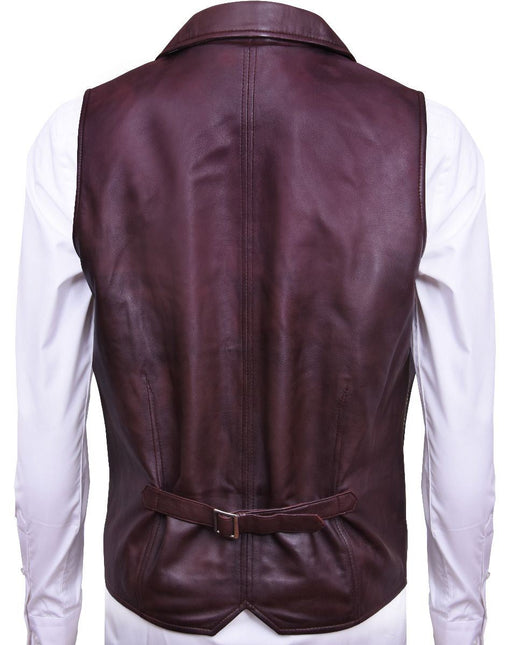 Mens Smart Classic Leather Waistcoat-Bristol
