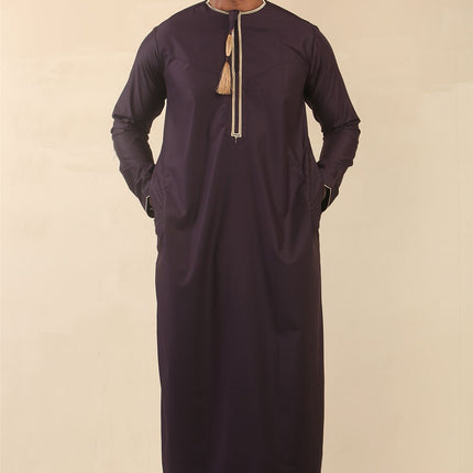 Men's Omani Eid Purple Thobe  Saudi Emirati Jubba Robe