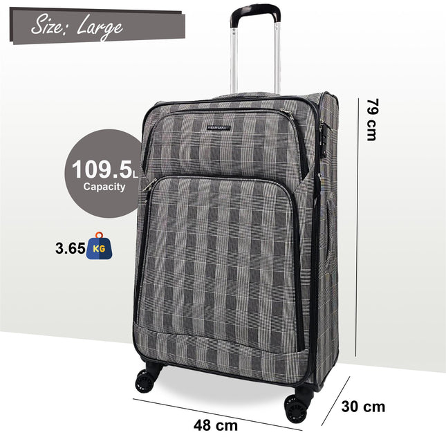 Lightweight Print Suitcases 8 Wheel Luggage Travel Soft Bags Set