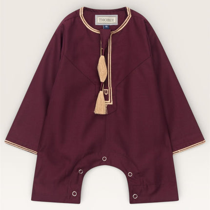 Baby Boys Ramadan Wine Red Moroccan Thobe Robe Emirati Eid Jubba- B-TT003