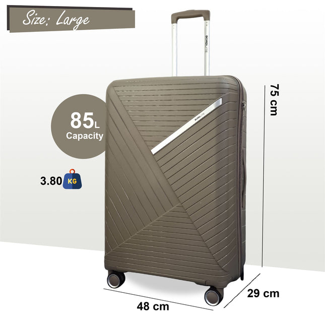 Robust PP Hard Shell 8 Wheels Luggage Travel Holiday Cabin Suitcase Set