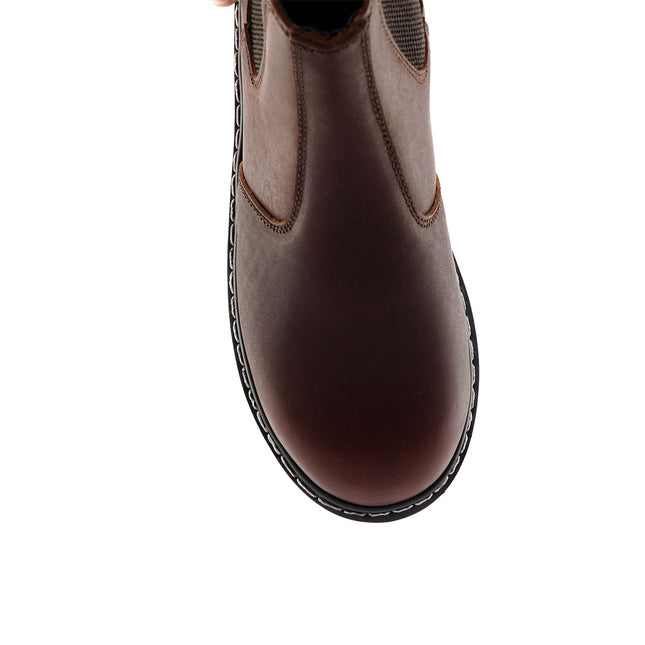 Grinders Unisex Wine Chelsea Acs Leather Ankle Slip On Boots