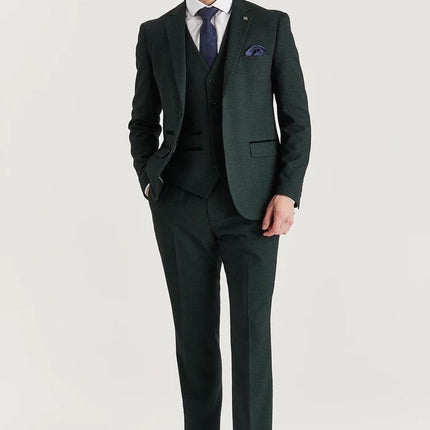 Men's Green Suit Trouser Prince Of Wales Formal Trouser
