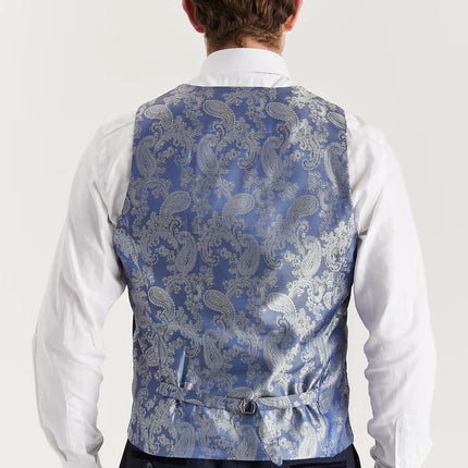 Men's Navy Suit Waistcoat Prince Of Wales Formal Waistcoat
