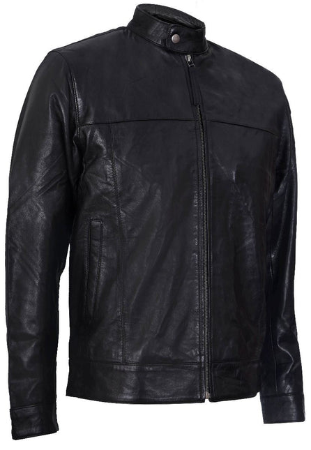 Mens Retro Leather Biker Jacket-Amsterdam