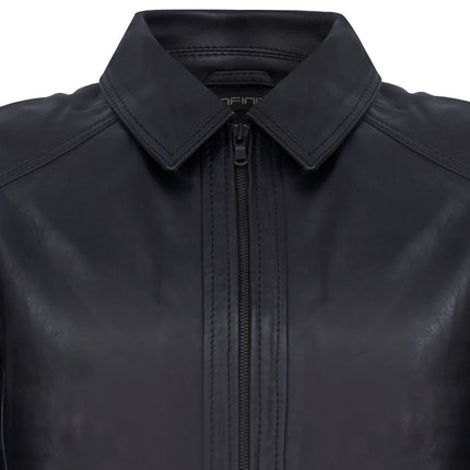 Mens Smart Classic Harrington Leather Jacket-New York