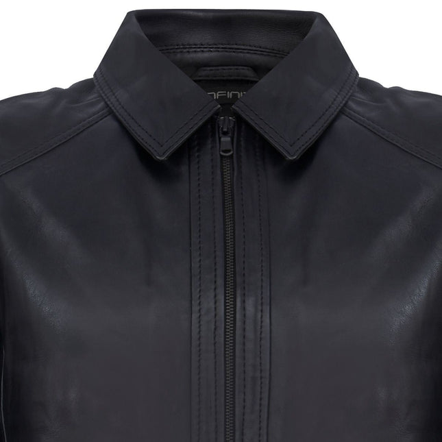 Mens Smart Classic Harrington Leather Jacket-New York