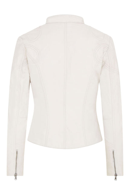 Womens Slim-Fit Leather Biker Jacket-Maldon