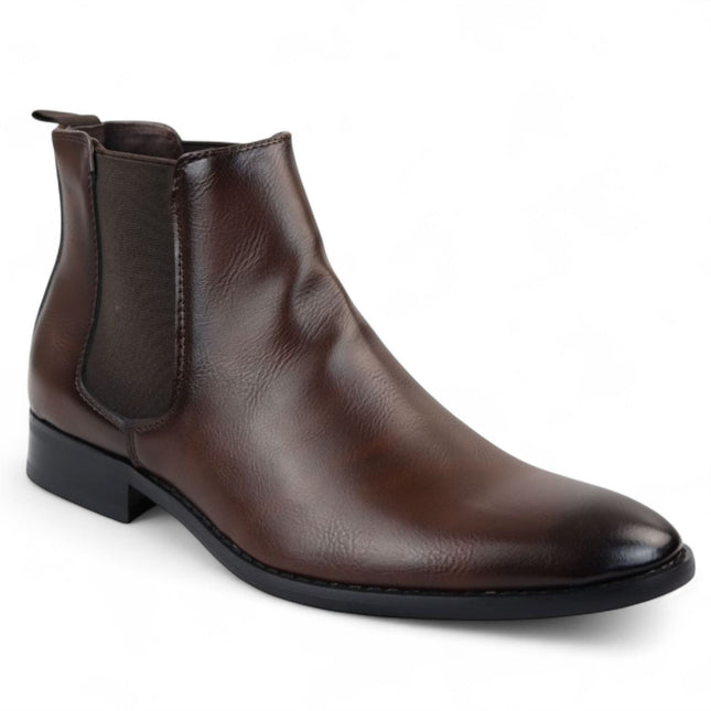 Men's Brown Chelsea Slip-On Office Ankle Boots