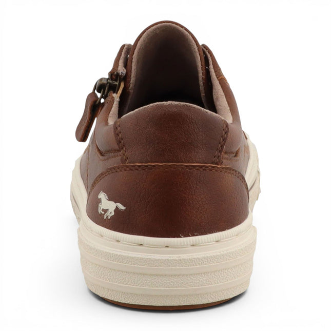 Mustang Women's Tan Faux Leather Trainer Sneaker Casual Shoes - M0112011
