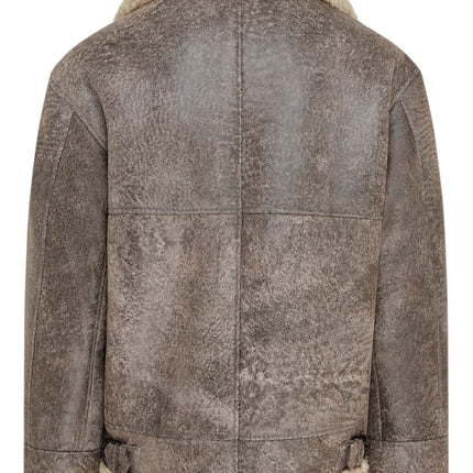 Mens B3 WW2 Sheepskin Leather Flying Aviator Jacket-Houston