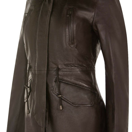 Womens Mid Length Hooded Parka Jacket-Oakengates