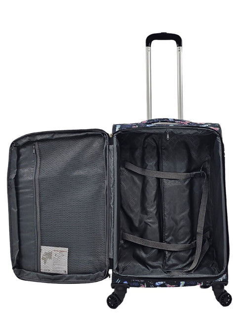 Lightweight Print Suitcases 8 Wheel Luggage Travel Soft Bags Set