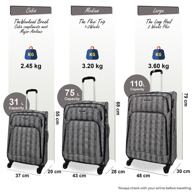 Lightweight Print Suitcases 8 Wheel Luggage Travel Soft Bags Set