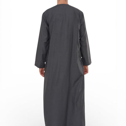 Men's Eid Grey Moroccan Thobe Robe Djellaba Ramadan Eid Jubba- HM10